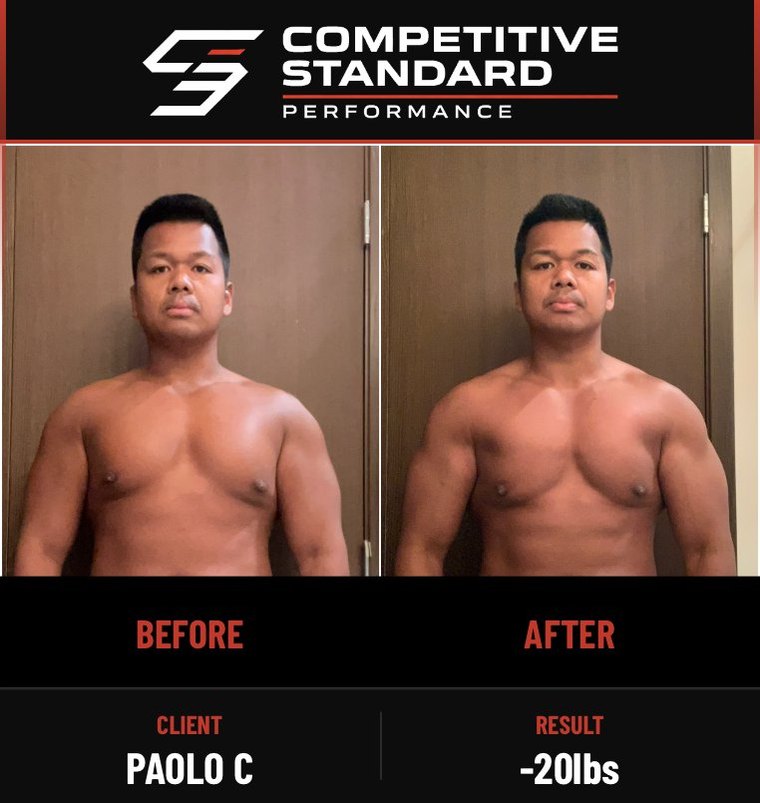 CSP client Paolo C. transformation — down 20 lbs